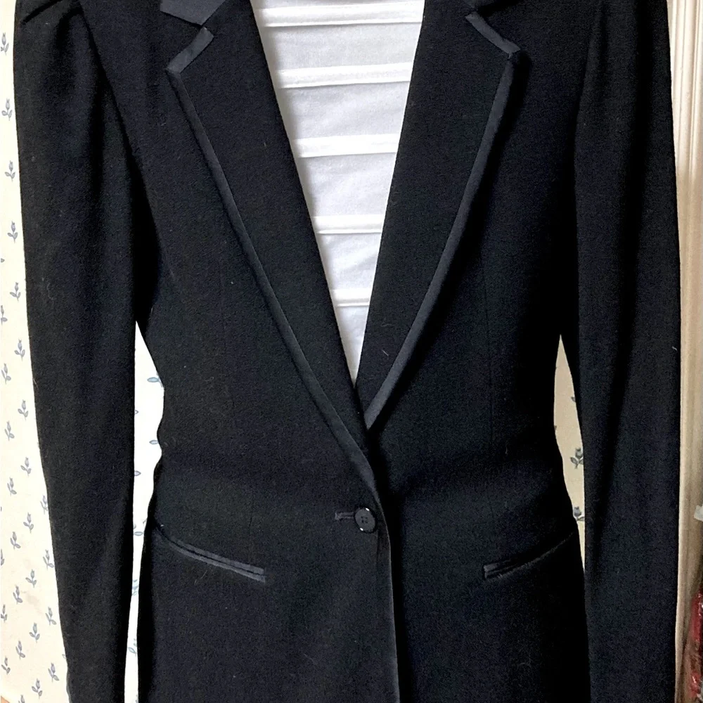 Vintage Christian Dior Tuxedo style Jacket and Skirt 100% Wool